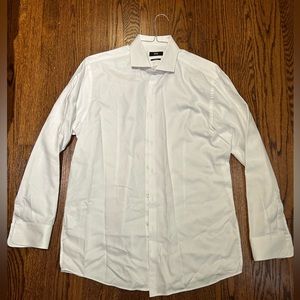 Hugo Boss Sharp Fit White Textured Dress Shirt 17.5 34/35